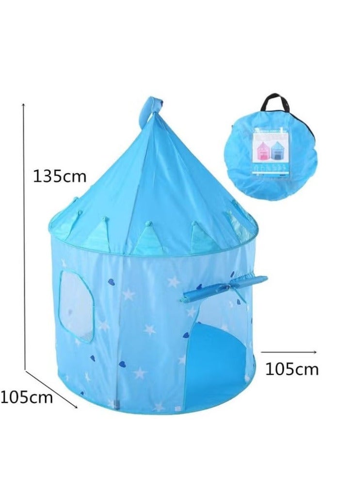 Fantastic Kids Princess Castle Pop Up Play Tent, Portable Foldable Play Tent for Indoor and Outdoor Use (Blue) Size (Height 135)* Width 105 - Image 4