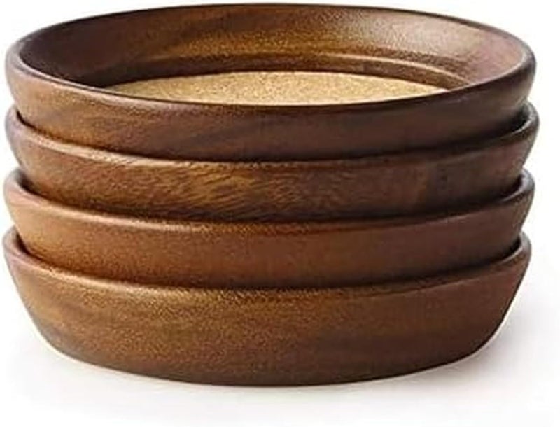 Kamenstein 4 Piece Set, Natural Acacia Wood and Cork Stackable Coasters, Set of 4 - Image 1