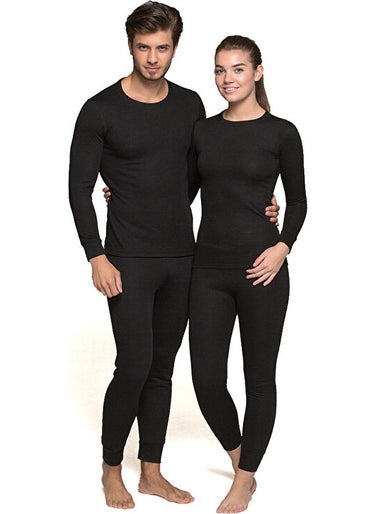 THE NORTH FACE بدلة حرارية ثقيلة للرجال والنساء تم تصميمها حرارياً HZT1001 باللون الأسود  - Image 1