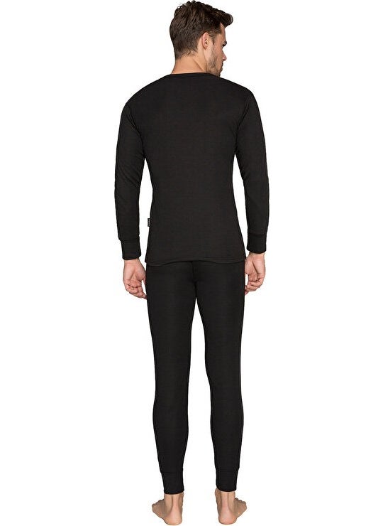 THE NORTH FACE بدلة حرارية ثقيلة للرجال والنساء تم تصميمها حرارياً HZT1001 باللون الأسود  - Image 3