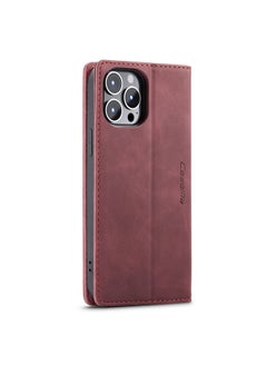 CaseMe iPhone 15 Pro Max/iPhone 15 Ultra Leather Case Wallet Flip Cover Card Slots Magnetic Closure Stand Phone Holder Function Fold Shockproof Protective Full Protection Anti-drop Anti-scratch Accessory  - Image 5