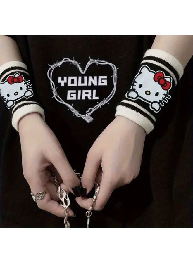 Hello Kitty Dark Series Wrist Support Bracelet Adjustable Breathable Mesh KT Wristband - Image 2