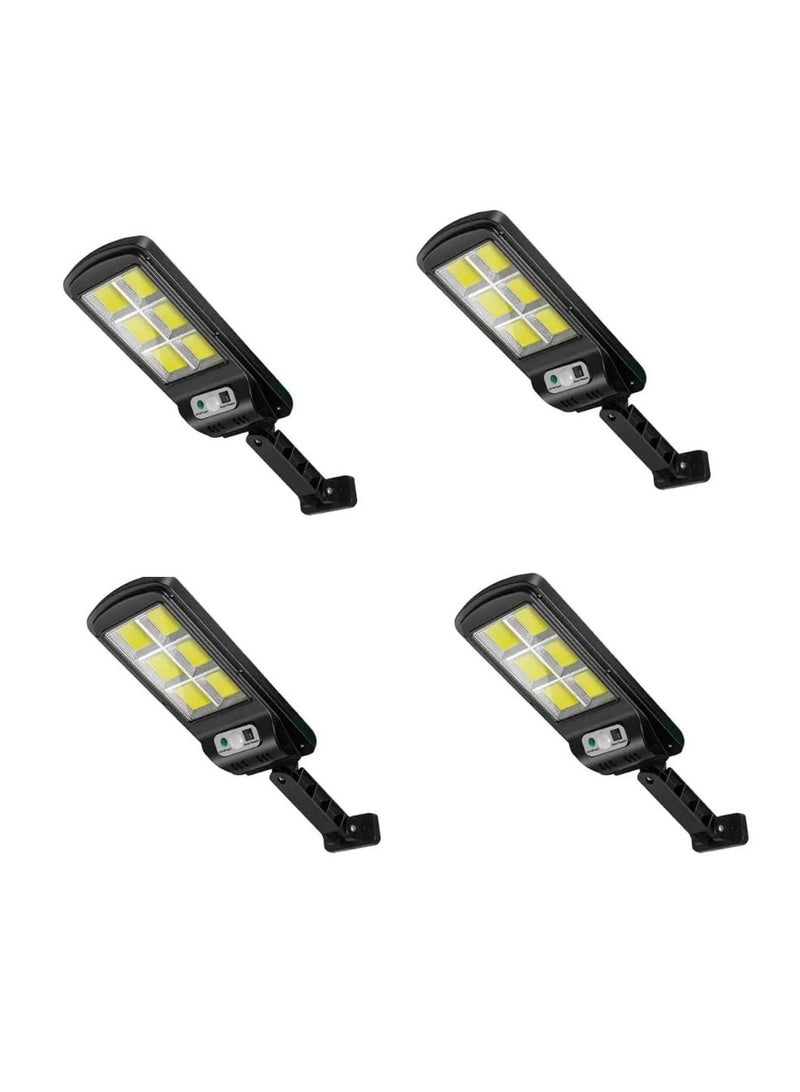 جورتان 4 قطع 400 واط من مصابيح LED COB بالطاقة الشمسية، 160 LED COB، مقاومة للماء IP67، حماية من الصواعق، جهاز تحكم عن بعد لاسلكي، تحكم ذكي في الإضاءة، شحن سريع  - Image 1