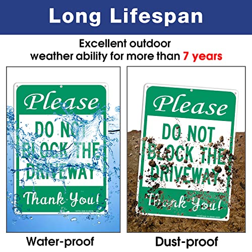 Faittoo Please Do Not Block The Driveway Thank You Sign, No Parking Sign, 14 x10 Inches .40 Rust Free Aluminum, UV Protected, Durable Ink, Weatherproof, Weather Resistant, Easy To Mount, Indoor & Outdoor Use - Image 5