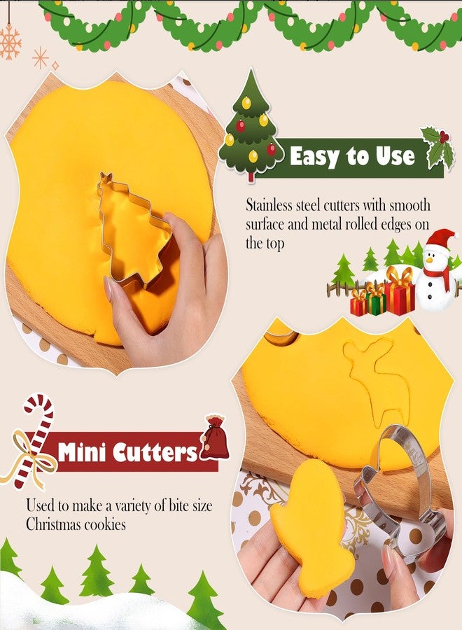 LifeisLuck Christmas Cookie Cutter Set - Snowman, Snowflake, Christmas Tree, Gingerbread Man, House, Candy Cane, Angel, Stocking, Bell, Christmas Fondant Biscuit Cutter for Holiday Winter Baking - Image 4