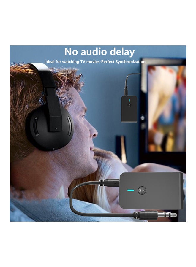 2 in 1 Bluetooth 5.0 Transmitter Receiver Wireless Audio Adapter V8993_P Black - Image 3