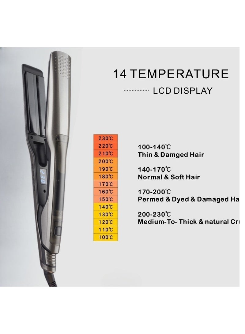Electric Steam Hair Straightener, Spray, Straightening and Curling Dual-purpose Without Damaging Hairpin, LCD Display, Detachable Water Tank, Auto Shut-off After 1 Hour - Image 4