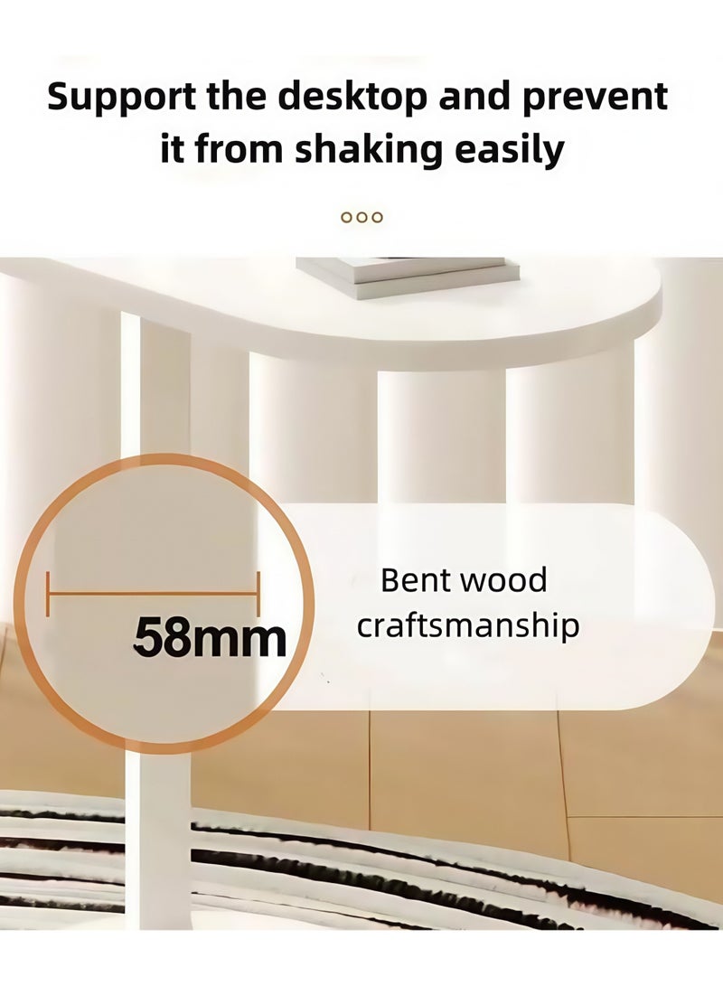 Lesha C Shaped End Table, Side Table for Couch and Bed, Small Side Table, TV Tray Table for Small Spaces, Living Room, Bedroom, Rustic Snack Table - Image 2