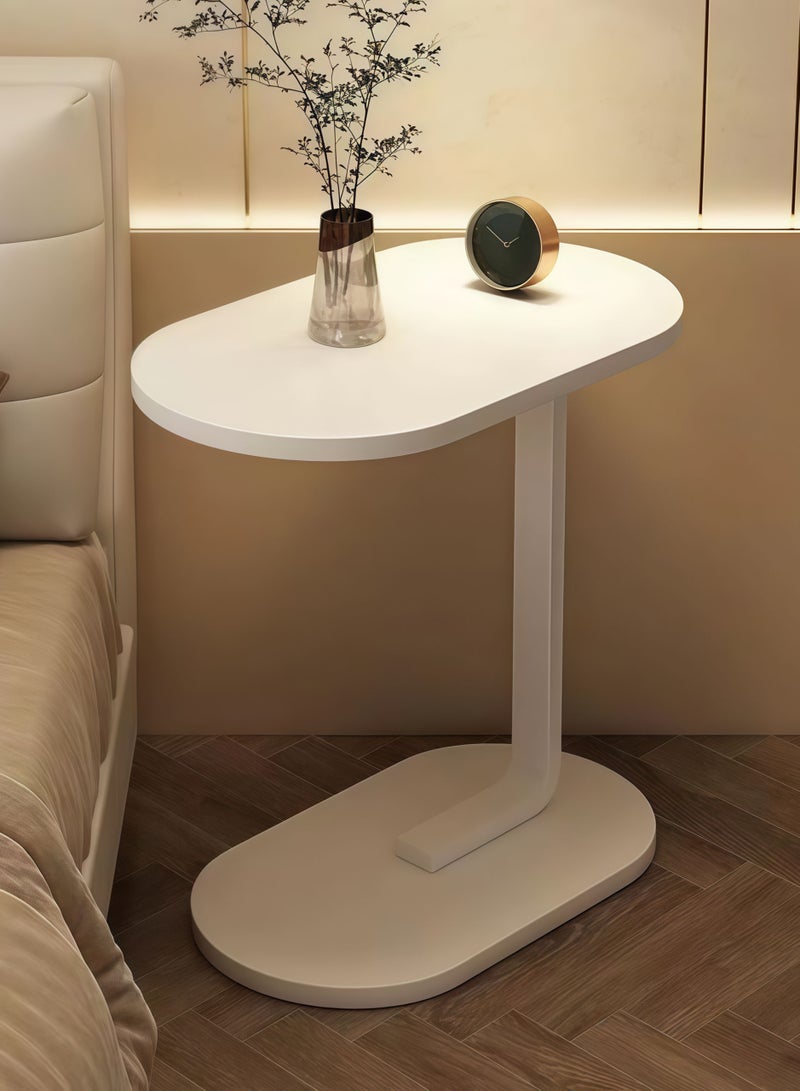 Lesha C Shaped End Table, Side Table for Couch and Bed, Small Side Table, TV Tray Table for Small Spaces, Living Room, Bedroom, Rustic Snack Table - Image 4