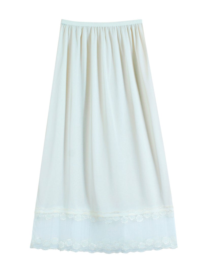 City Rose 6 - Pieces Full Length Soft inner Skirt with Elasticised Waistband and Big Dantel Women Off White - Image 2