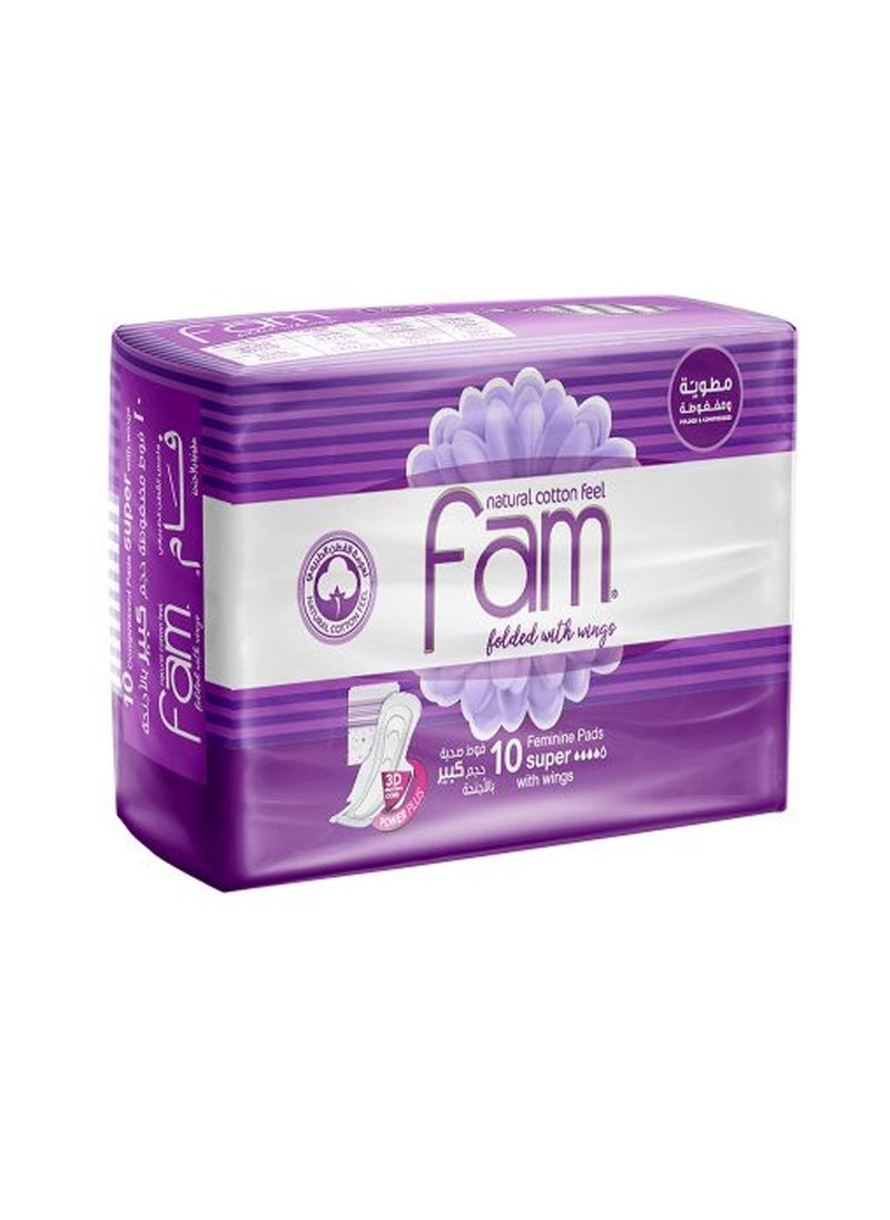 Fam - Sanitary Pads, 10 Pads - Image 1