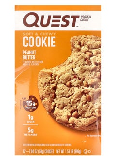 QUEST NUTRITION Protein Cookie Peanut Butter 12 Cookies 2.04 oz (58 g) Each 
