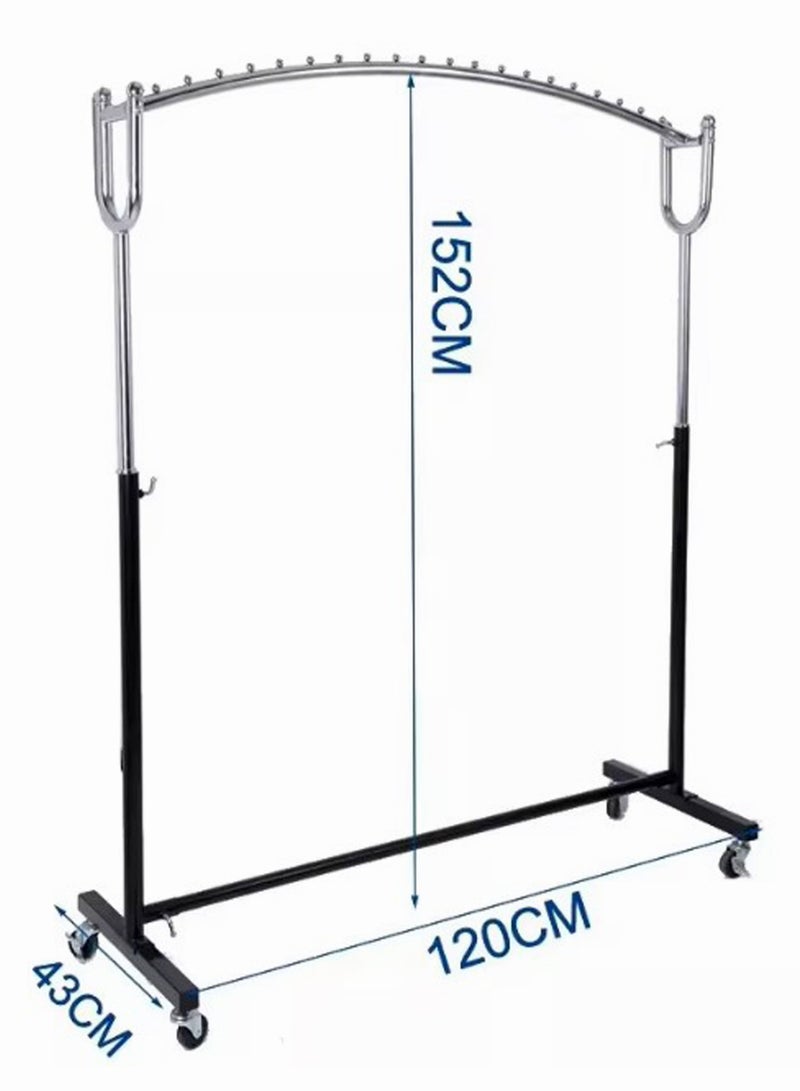 Generic Multi-Functional Metal Clothes and Coat Rack With Wheels 120 CM  - Image 2