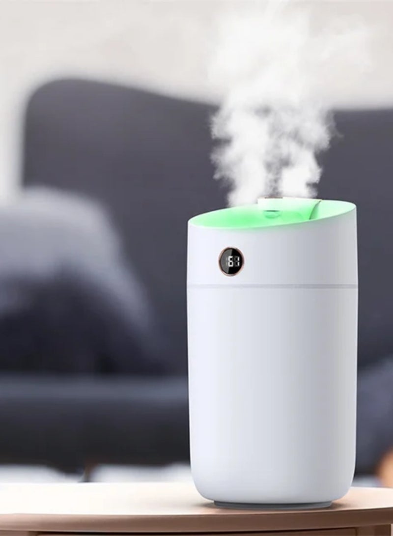3L Large Capacity Air Humidifier with Real-time Humidity Monitoring Spray Together 7 Colors and 2 Mist Outlets 24-48 Hours Continuous Work for Home Yoga Office  - Image 2
