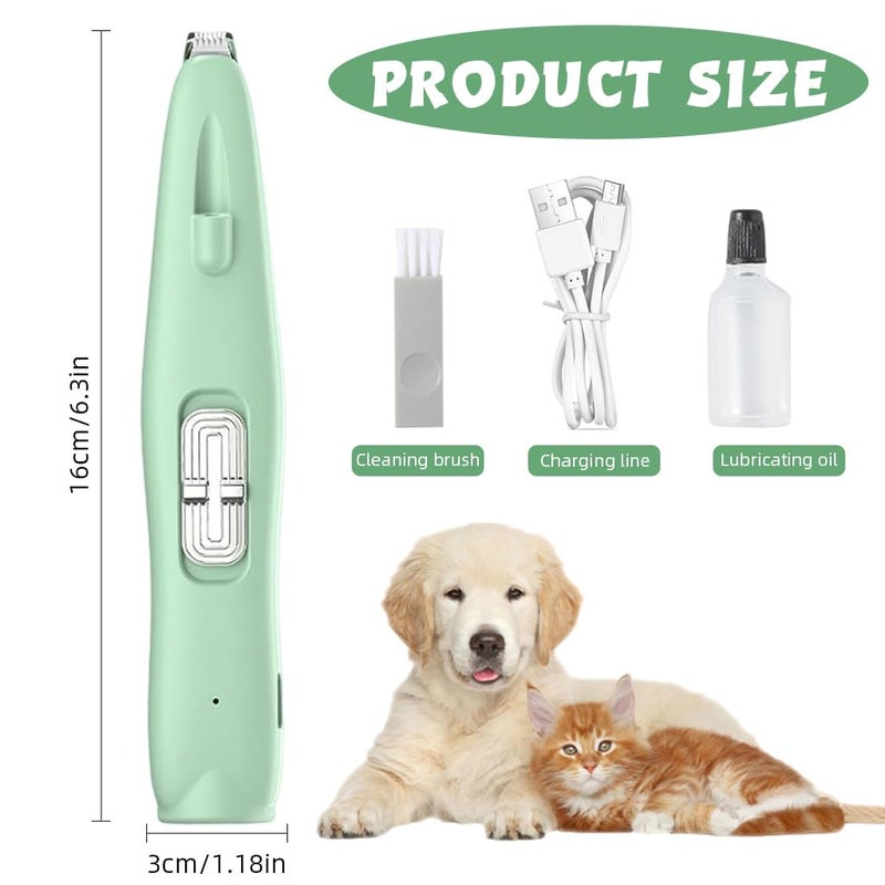 Qpets® ® Low Noise Pet Grooming Trimmer, Dog Paws Hair Trimmer with Sanitary Attachment, Includes Cleaning Brush & Oil for Small Sensitive Areas - USB Rechargeable - Image 2