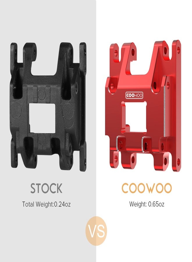 COOWOO RC Transmission Mount, Skid Plate Transmission Mount Upgrade Part for 1/18 TRX-4M RC Crawler Cars, Enhanced Durability and Stability, Made of Aluminum Alloy, Red - Image 3