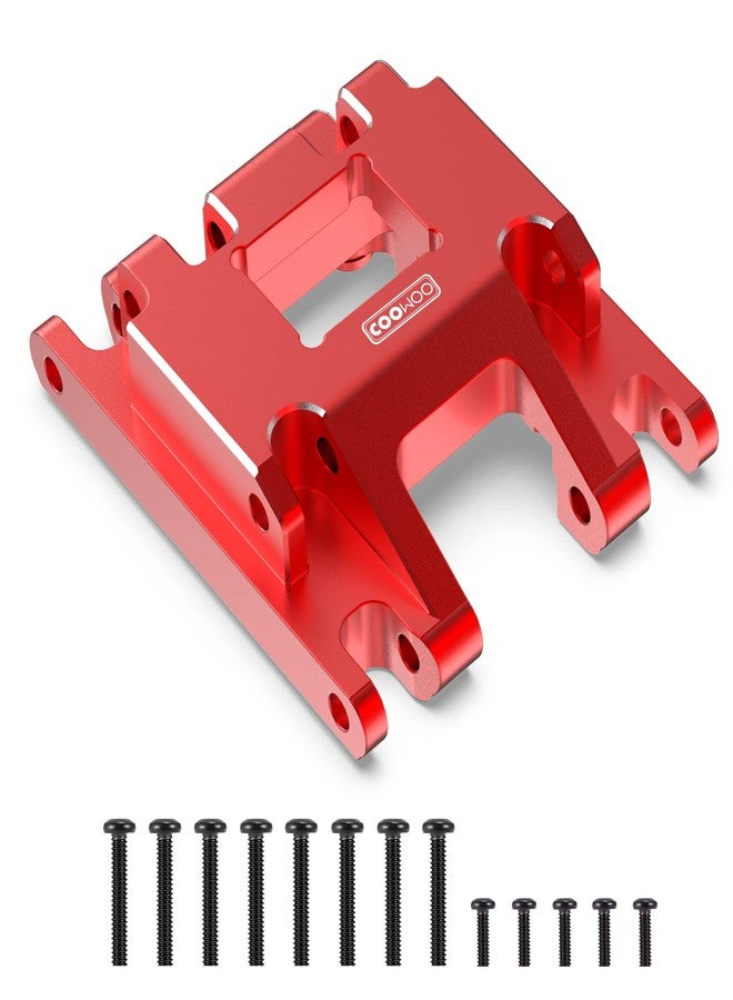 COOWOO RC Transmission Mount, Skid Plate Transmission Mount Upgrade Part for 1/18 TRX-4M RC Crawler Cars, Enhanced Durability and Stability, Made of Aluminum Alloy, Red - Image 1