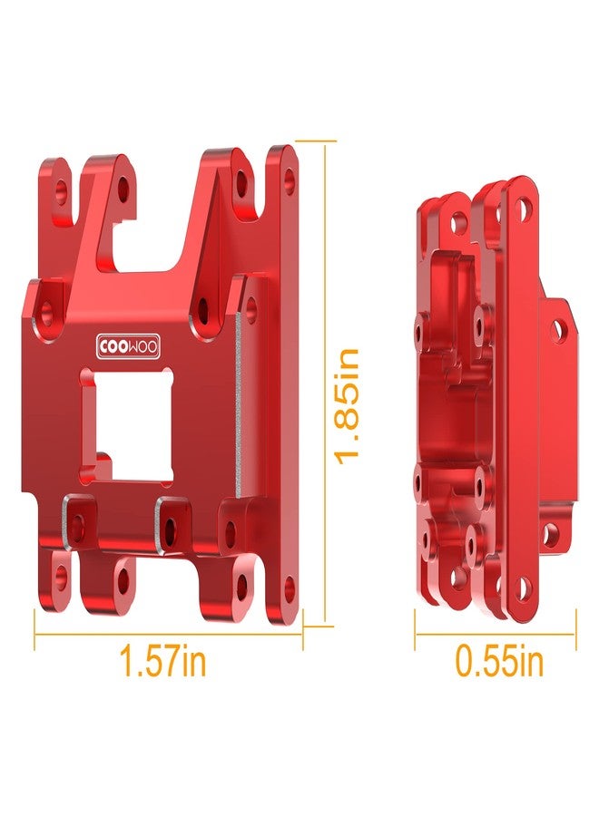COOWOO RC Transmission Mount, Skid Plate Transmission Mount Upgrade Part for 1/18 TRX-4M RC Crawler Cars, Enhanced Durability and Stability, Made of Aluminum Alloy, Red - Image 2