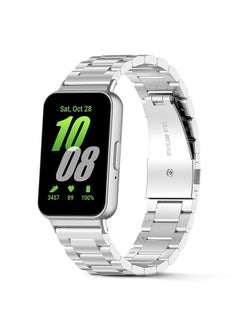 O Ozone Metal Watch Strap For Samsung Galaxy Fit 3, Adjustable Replacement Band Stainless Steel Strap Bracelet for Men Women- Silver  - Image 1