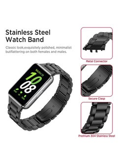 O Ozone Metal Watch Strap For Samsung Galaxy Fit 3, Adjustable Replacement Band Stainless Steel Strap Bracelet for Men Women- Silver  - Image 3