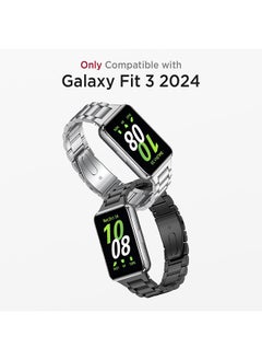 O Ozone Metal Watch Strap For Samsung Galaxy Fit 3, Adjustable Replacement Band Stainless Steel Strap Bracelet for Men Women- Silver  - Image 2