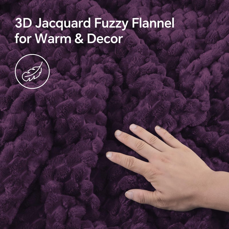 BEDELITE Fluffy Queen Comforter Set - Purple Fleece Soft Comforter for Queen Size Bed, Luxury Warm Bedding Set for Winter, Fuzzy Bed Set 3 Pieces (1 Comforter, 2 Pillowcases) - Image 2