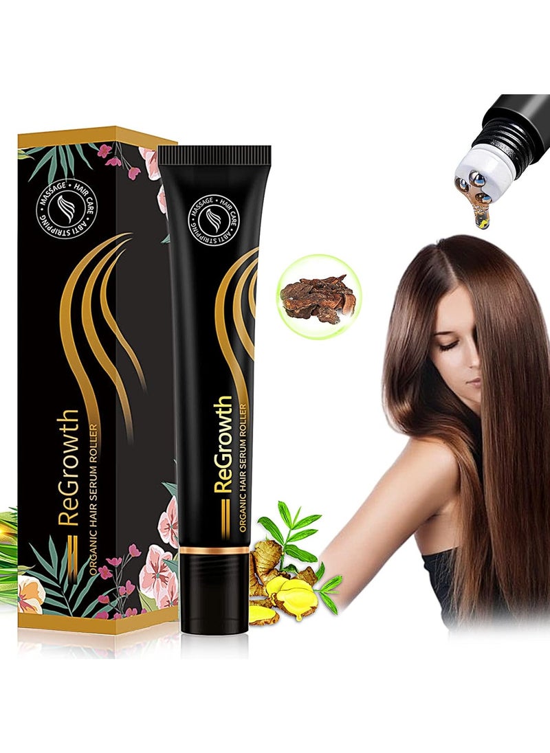 DubaiGallery Regrowth Organic Hair Serum Roller, Triple Roll-On Massager Essence, Biotin Serum, Anti Lose Hair Care ​for Men and Women of All Hair Types  - Image 1