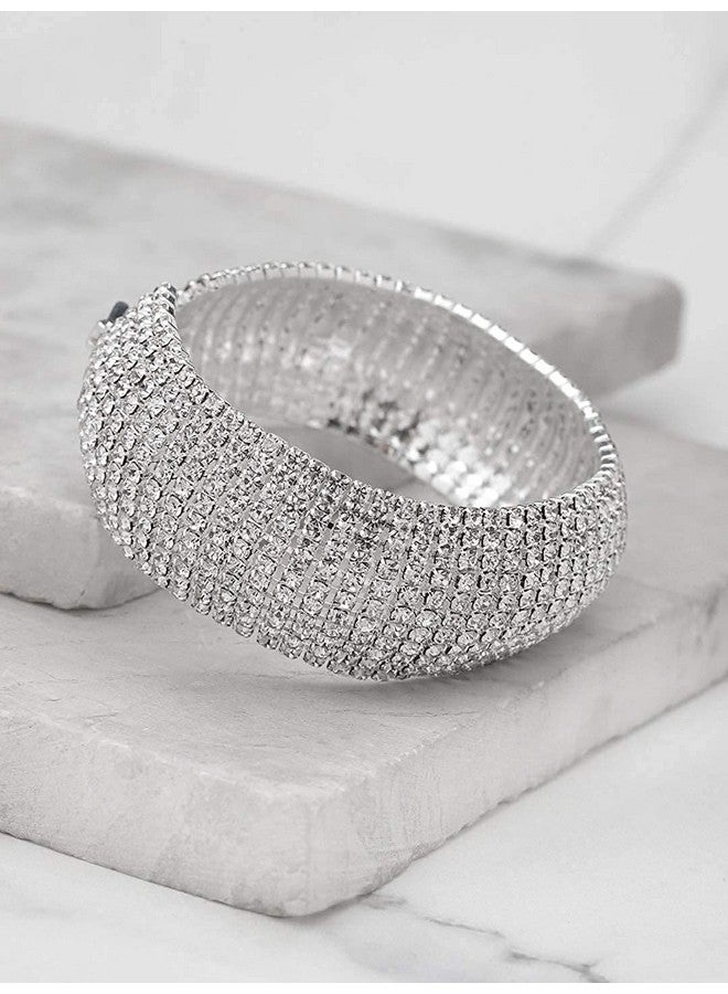 YouBella Jewellery Silver Plated Stylish Latest Crystal Bracelet Bangle Jewellery for Girls and Women - Image 4