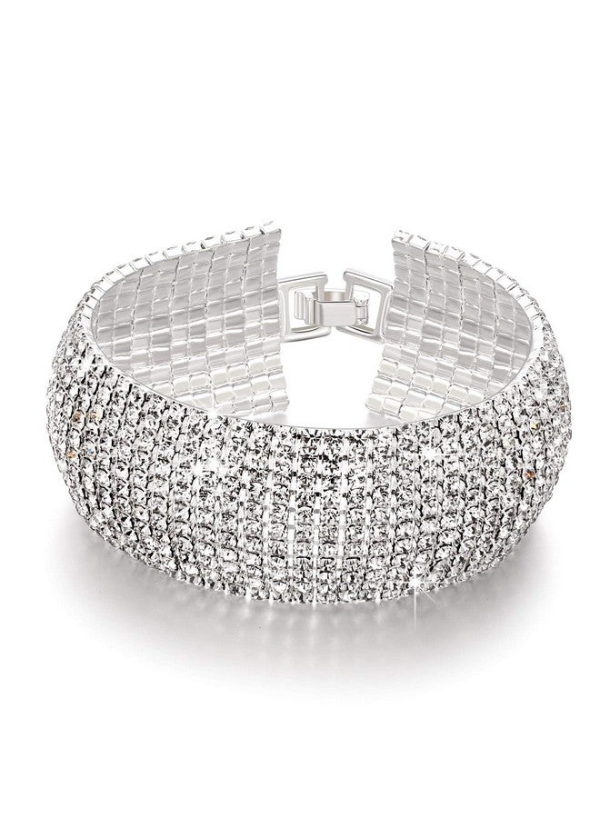 YouBella Jewellery Silver Plated Stylish Latest Crystal Bracelet Bangle Jewellery for Girls and Women - Image 1