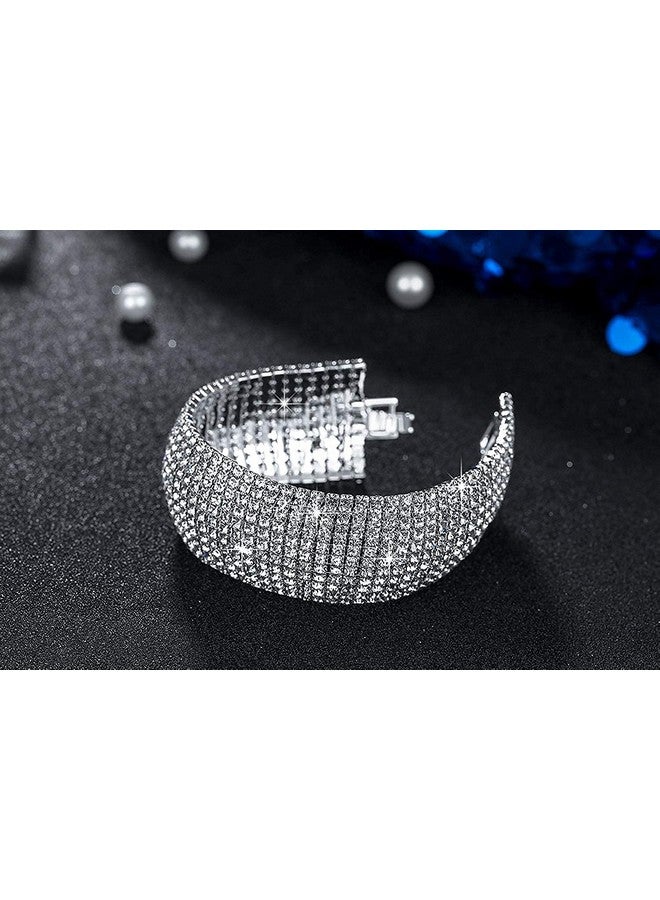 YouBella Jewellery Silver Plated Stylish Latest Crystal Bracelet Bangle Jewellery for Girls and Women - Image 2