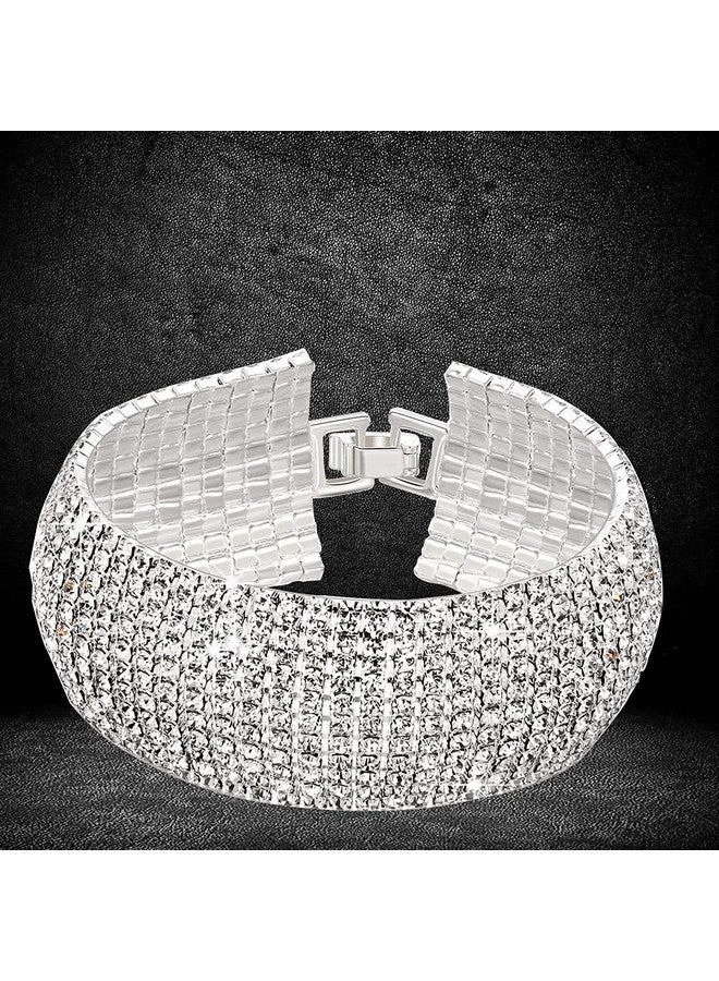 YouBella Jewellery Silver Plated Stylish Latest Crystal Bracelet Bangle Jewellery for Girls and Women - Image 5