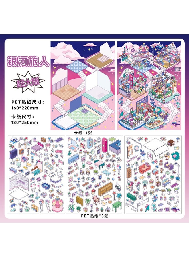  أورا سيليكت مجموعة ملصقات مشاهد غامرة بتقنية البعدين والنصف للأطفال: ملصقات شفافة قابلة لإعادة الاستخدام + لوحات خلفية ثلاثية الأبعاد | أفكار إبداعية، تدريب على التركيز وتخفيف التوتر | هدية تعليمية بدون شاشات (موضوع واحد مع ملقط) - Image 2