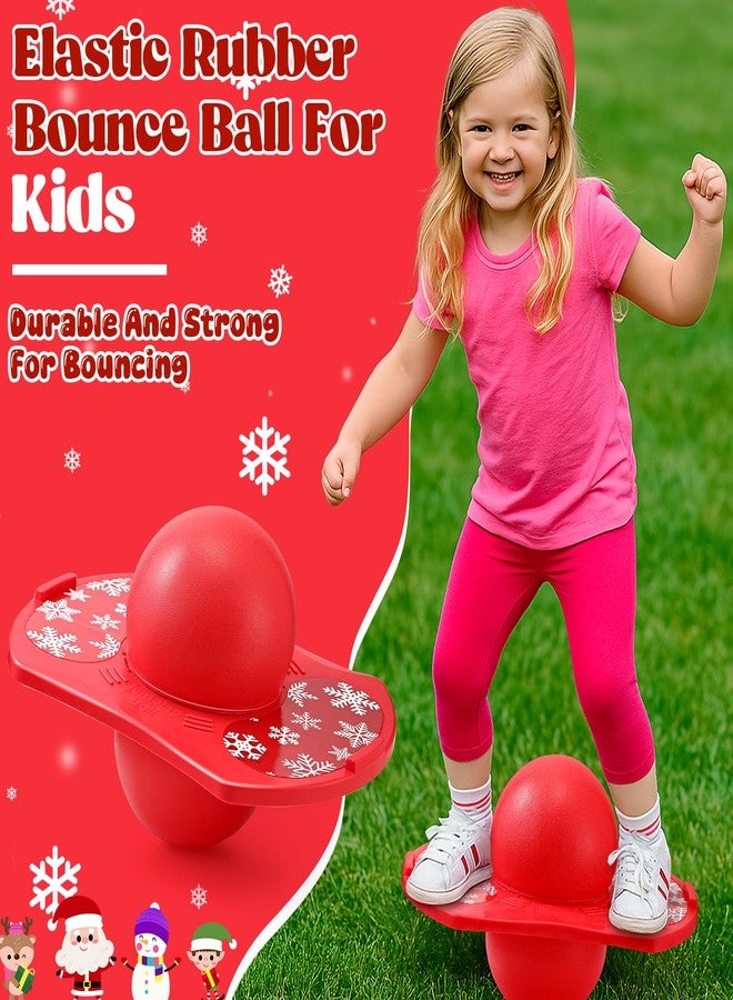 Simgoing Pogo Ball for Kids Ages 6+ Snowflake Red Bounce Balance Board up to 160 Lbs Coordination Trick Ball with Pump Pogo Jumper Toy for Birthday Party Favors - Image 5