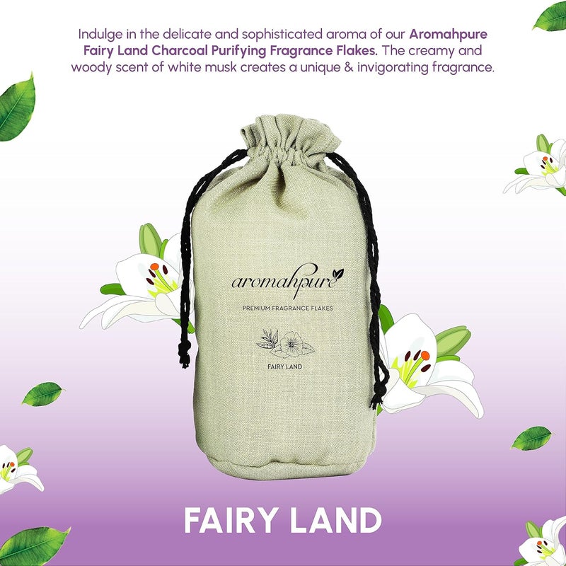 aromahpure رقائق عطرية منزلية فاخرة من أرومابور مع فحم مفعل لتنقية الهواء مع عطور منعشة أرض الجنيات شاي أبيض مسك 100 جرام معطر هواء منزلي للاستخدام في المنزل والمطبخ وخزانة الملابس - Image 5