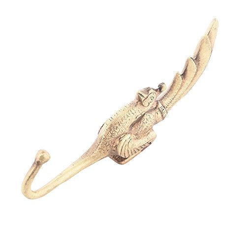 Indian-Shelf IndianShelf Brass Heavy Duty Decorative Vintage Key Holder, Key Wall Hooks for Hanging Coats, Jackets, Leash, Hat, Towel, Backpack, Purse, Handbag [Gold] 14.98 Cm - Image 2