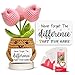 Gossby Handmade Positive Tulip Flower Crochet Never Forget The Different That You Make Inspirational Gift for Women Thank You Appreciation Positive Gift for Teacher Mom Friend Coworker - Image 3