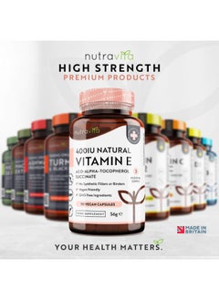 Nutravita Vitamin E 400IU DAlpha Tocopherol 100% Natural Vitamin E 90 Vegan Capsules Highly Absorbable 3 Month Supply Protects Cells from Oxidative Stress Made in The UK by Nutravita  - Image 2