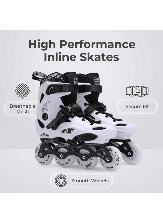 روزيل حذاء ركوب الجليد اليدوي المحترف، أحذية ركوب الدوّار القابلة للتعديل حسب الحجم للأطفال والمراهقين والبالغين ومبتدئي الركوب - Image 2