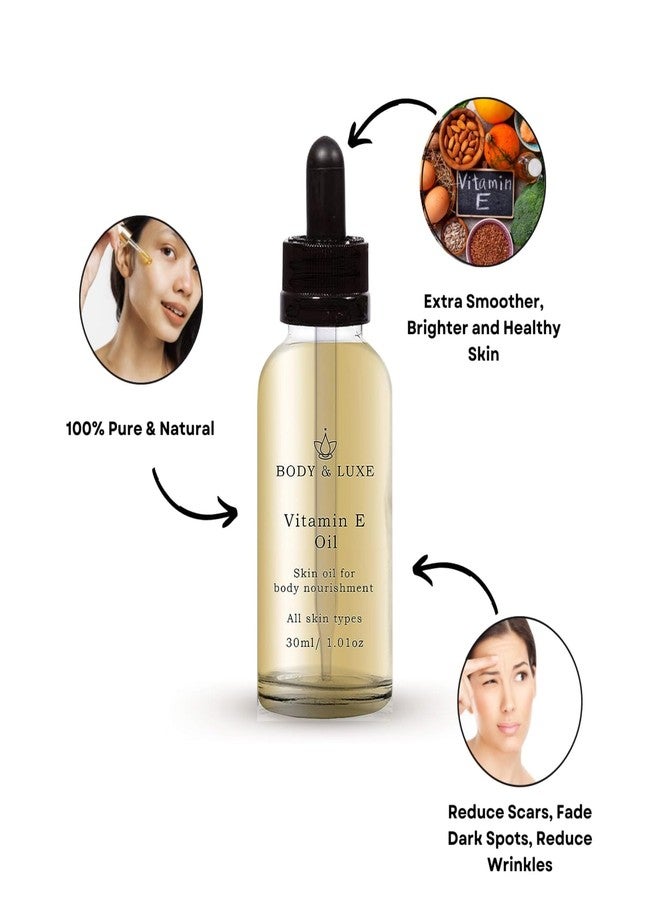 Devinez BODY & LUXE Pure Vitamin E Oil, 30ml - For Stretch Mark,Scars,Cuts,Dry Skin And Hair Care - Image 1