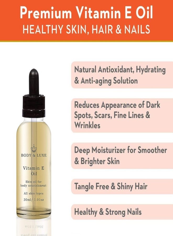 Devinez BODY & LUXE Pure Vitamin E Oil, 30ml - For Stretch Mark,Scars,Cuts,Dry Skin And Hair Care - Image 2