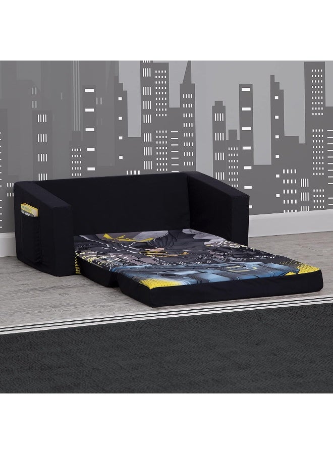 Delta CHILDREN Batman Cozee Flip-Out Sofa - 2-In-1 Convertible Sofa To Lounger For Kids  - Image 4