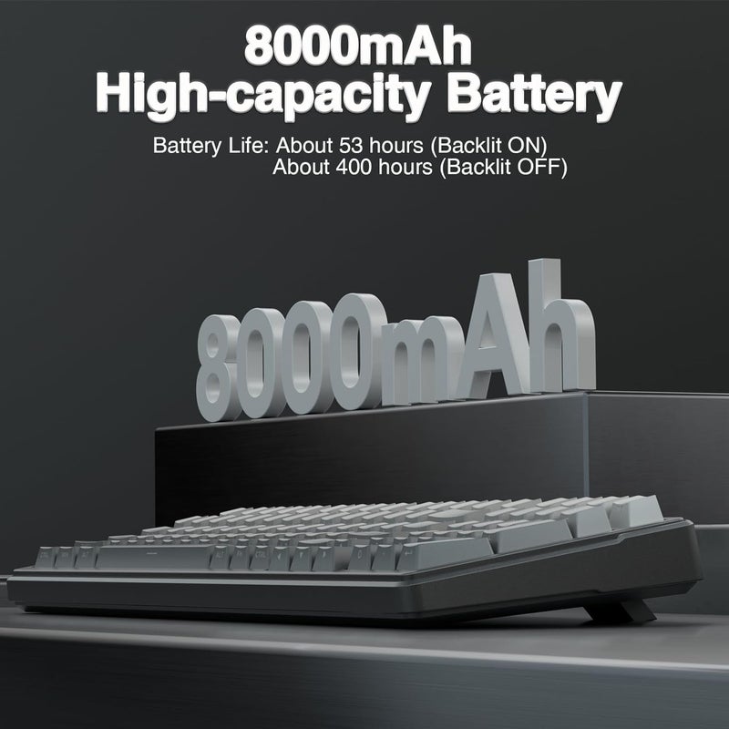 Leobog AULA F99 Mechanical Gaming Wireless Keyboard,Tri-Mode BT5.0/2.4GHz/USB-C Hot Swappable Custom RGB Backlit Creamy Computer Keyboard for PC/Tablet/PS/Xbox - Image 5