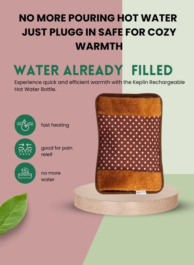 Lifenpure Electric hot water bag for pain relief and muscle relaxation dot brown - Image 2