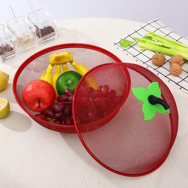 DISONE Appple Shape Net Fruits Vegetables Basket for Kitchen Fruit Basket with Net Cover Fruit and Vegetable Stand Basket Fruit Net Cover Multi Colour - Image 2