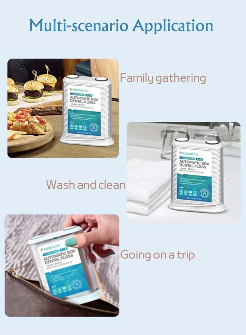 Roroll Automatic Pop-Up Dental Floss Dispenser Refillable Professional Toothpicks Organiser Case with 100 PCS Toothpick Sticks - Image 5