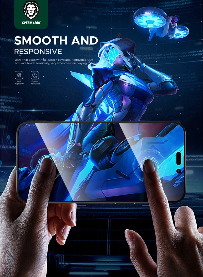 GREEN LION 3D HD-Pet Anti-Broken Soft Edge for iPhone 15 Pro Max / Bubble Free / Highly Responsive / Crystal Clear / Anti Fingerprint / Grease Resistance / Anti Scratch - Clear - Image 5