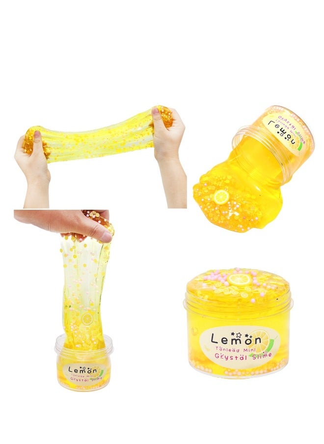 5pcs Clear Slime Crystal Putty 7oz Soft Jelly Clay Non--Sticky Slime Premade for Girls Boys, Crunchy Bubble Slime DIY Cotton Mud Stretchy Kids Toys Art Craft Birthday Party Favor  - Image 4