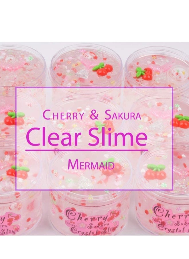 5pcs Clear Slime Crystal Putty 7oz Soft Jelly Clay Non--Sticky Slime Premade for Girls Boys, Crunchy Bubble Slime DIY Cotton Mud Stretchy Kids Toys Art Craft Birthday Party Favor  - Image 2