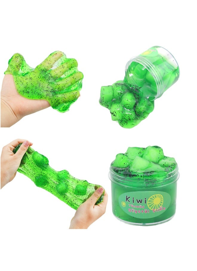 5pcs Clear Slime Crystal Putty 7oz Soft Jelly Clay Non--Sticky Slime Premade for Girls Boys, Crunchy Bubble Slime DIY Cotton Mud Stretchy Kids Toys Art Craft Birthday Party Favor  - Image 3