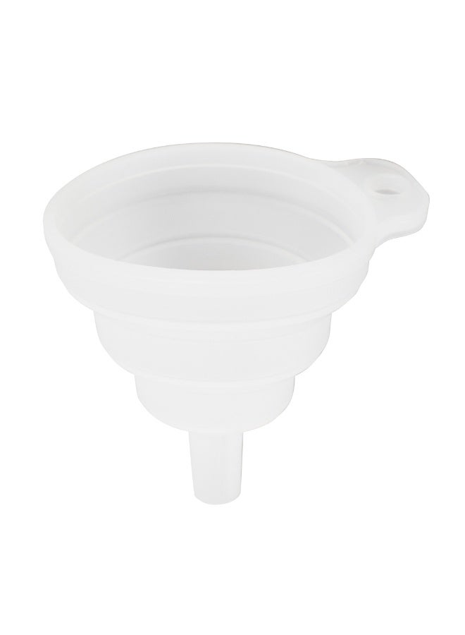 Restaurantware Met Lux 1.5 Ounce Collapsible Funnels, Set Of 5 Folding Kitchen Funnels - Durable, For Liquid And Powder Transfer, White Silicone Water Bottle Funnels, Fill Jars Or Bottles,  - Image 1